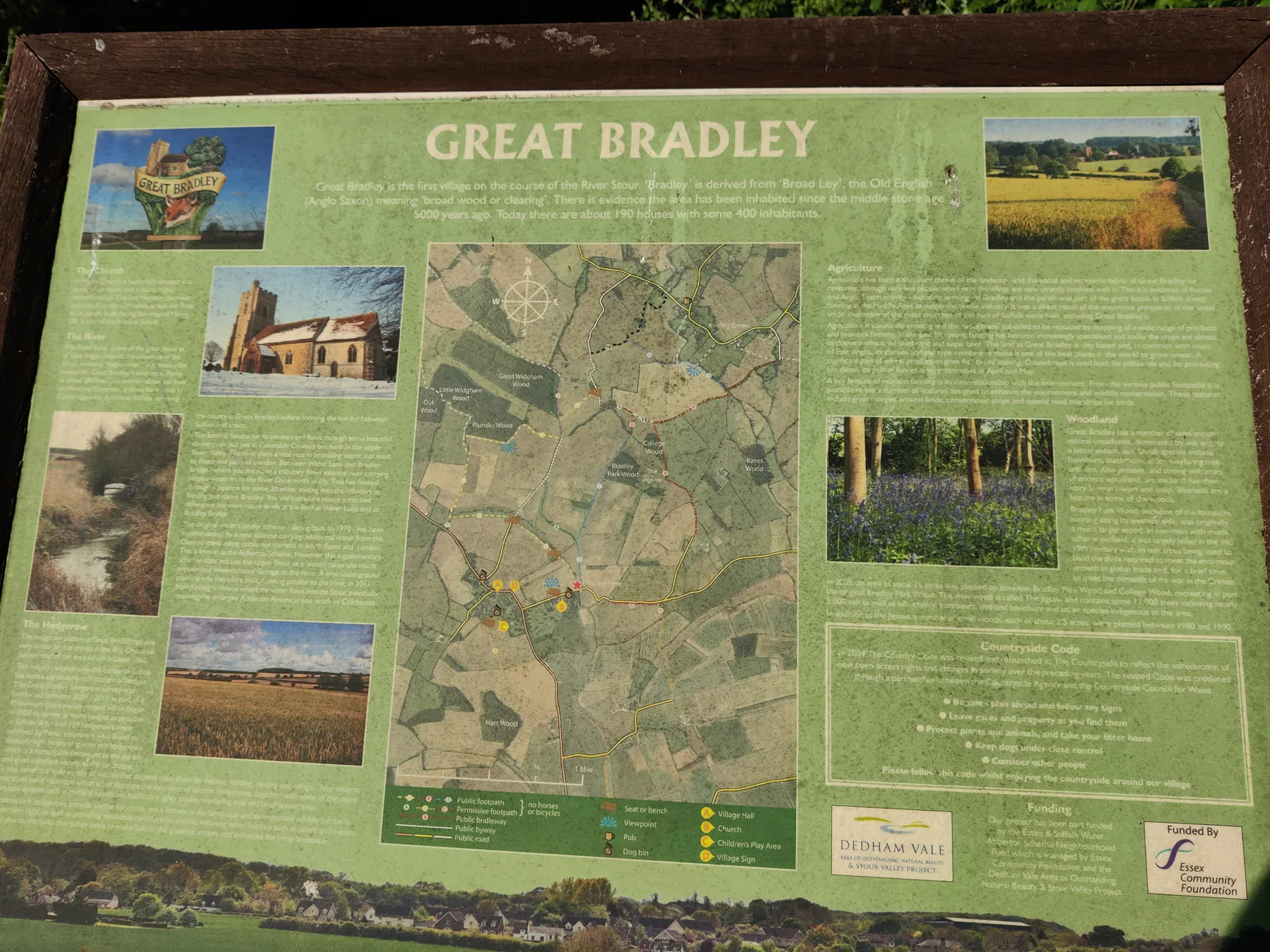 Great Bradley village information board.