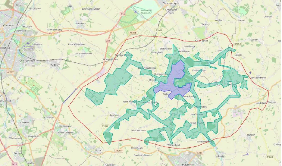 Forest City 1 proposal map, showing the proposed development area and central reservoir.